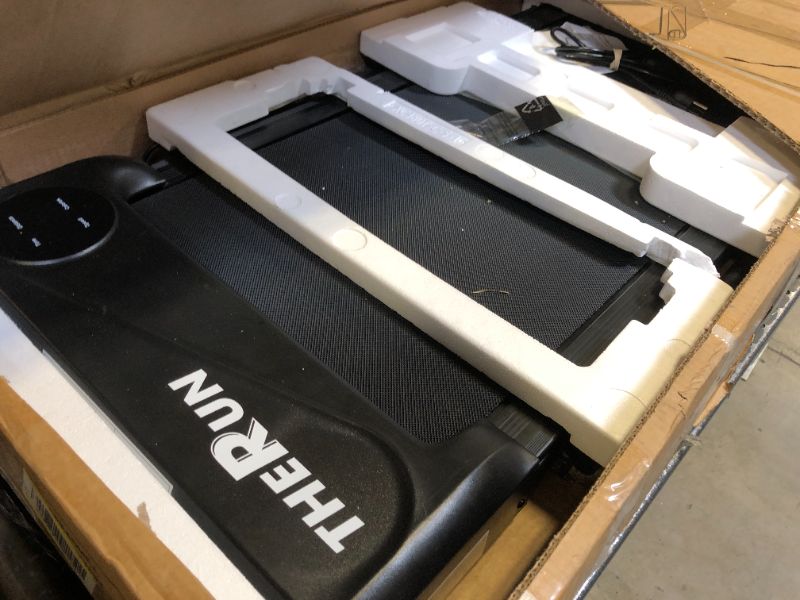 Photo 1 of THERUN Walking Pad Treadmill, 2.5 HP Under Desk Treadmill, 2 in 1 Foldable Treadmill for Home, Walking Pad with Handle Bar, 15" Widened Running Belt, Treadmill with Remote Control & LED Touch Screen
