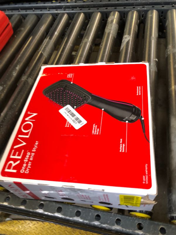 Photo 1 of REVLON One-Step Hair Dryer and Styler, All-in-One Detangling and Straightener Brush for Salon-Quality Smooth, Straight Hair, More Shine and Less Frizz, Black