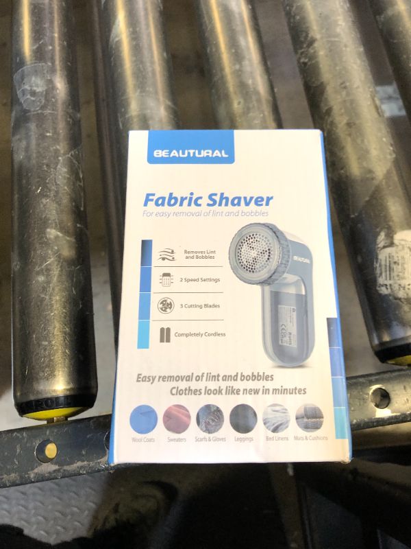 Photo 1 of BEAUTURAL Fabric Shaver and Lint Remover, Sweater Defuzzer with 2-Speeds, 2 Replaceable Stainless Steel Blades, Battery Operated, Remove Clothes Fuzz, Lint Balls, Pills, Bobbles Gray