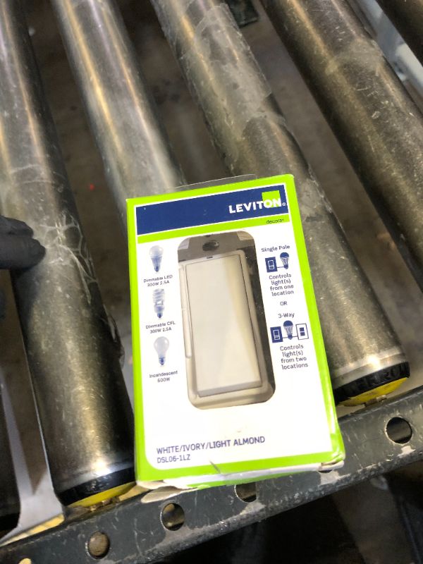Photo 1 of Leviton Decora Slide Dimmer Switch for Dimmable LED, Halogen and Incandescent Bulbs, DSL06-1LZ, White with Ivory and Light Almond Faceplates