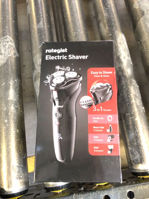 Photo 1 of rategist Cordless Electric Razor for Men: 3-in-1 Shaver for Beard/Nose/Sideburns - IPX7 Waterproof Travel Kit - Turbo Speed & Precision Blades