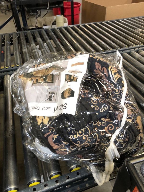 Photo 1 of Black Quilt Set King Size, Boho Gold Damask Bedspread Coverlet Set Soft Lightweight Microfiber Bedding Set 3 Pieces for All Season (104"x90")