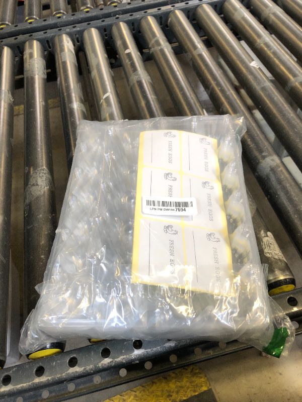Photo 1 of COLOANDUS Large Plastic Egg Cartons 30 Packs with Sticker Labels for 12 Eggs, Cheap Bulk Egg Tray Egg Container Holder for Refrigerator, Storage, Family, Chicken Farm, Market, Camping