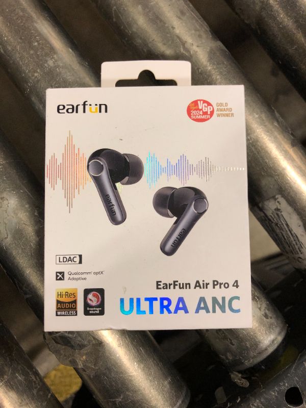 Photo 1 of EarFun Air Pro 4 Adaptive Hybrid Noise Canceling Wireless Earbuds, Qualcomm Snapdragon Sound, aptX™ Lossless, 6 Mics AI CVC 8.0 Call, LDAC Hi-Res Audio, 52H Playtime, Bluetooth 5.4, in-Ear Detection