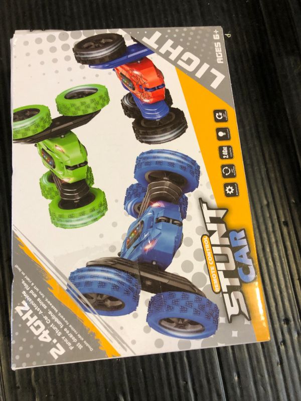 Photo 1 of Rcfunkid Remote Control Car, Double-Sided 360 ° Flipping Rotating RC Car, RC Stunt Car with Colorful LED Lights, 4WD RC Toy Car for Boys Age 8-12 and Boys Girls Birthday Present