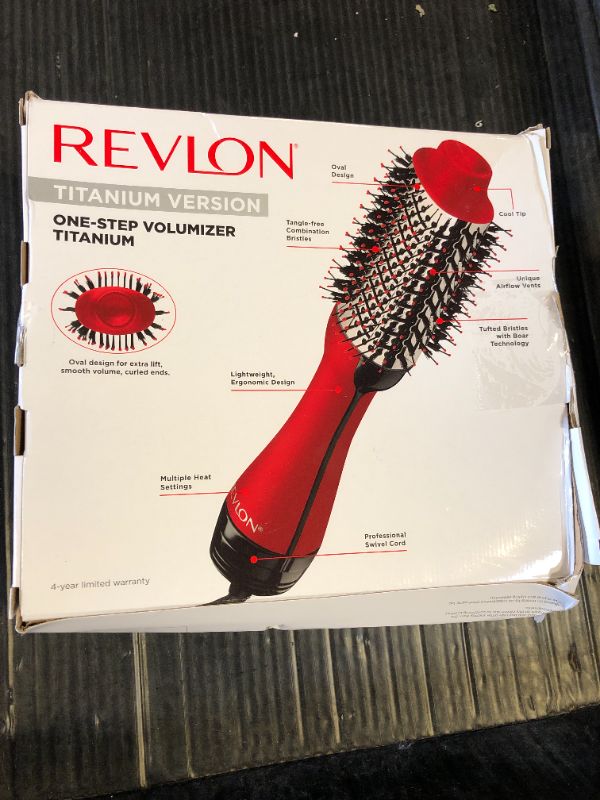 Photo 1 of REVLON One-Step Volumizer Original 1.0 Hair Dryer and Hot Air Brush, Red