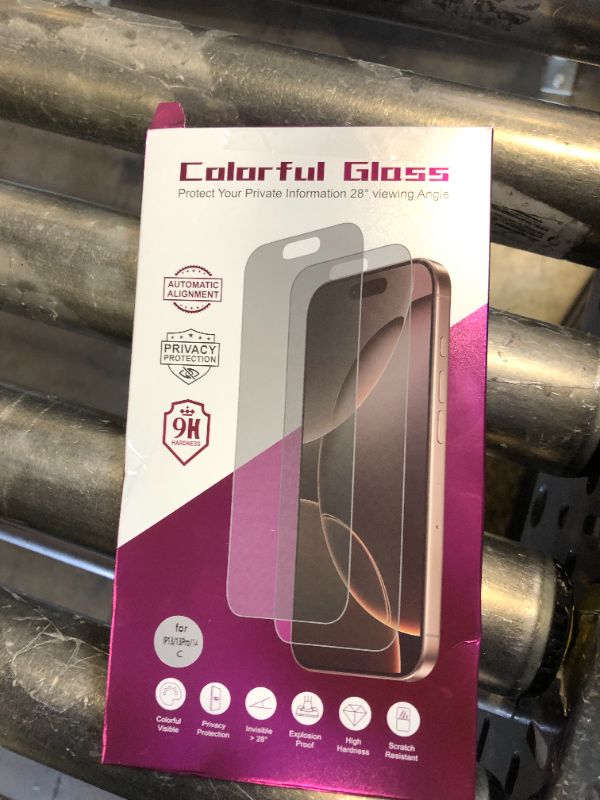 Photo 1 of Ifaeveus 2 Pack Privacy Screen Protector for iPhone 14/13 Pro/13 Tempered Glass 6.1inch Private Saver Purple Anti-Spy Anti-Blue Light Anti-Scratch Full Coverage