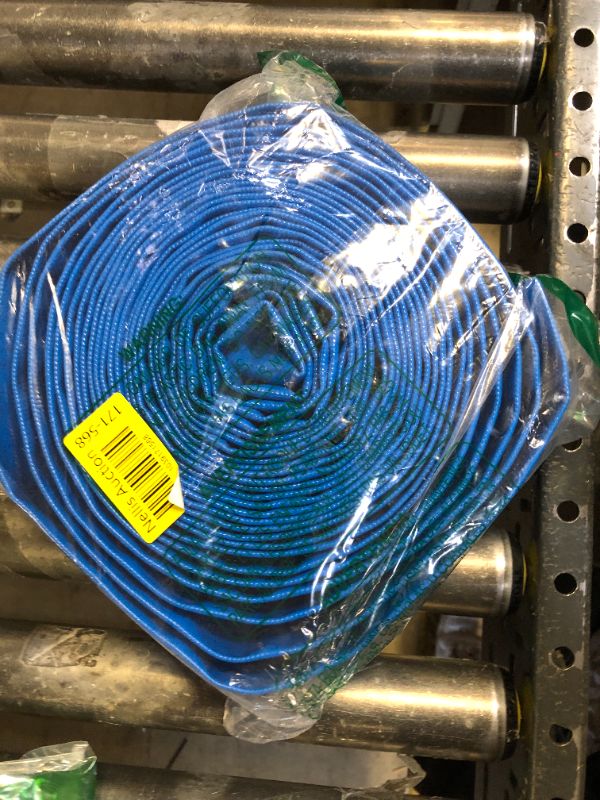 Photo 1 of 2" x 50' Blue PVC Backwash Hose with Camlock C and E Fittings, Heavy Duty Discharge Hose, Durable Reinforced Pool Drain Hose for Swimming Pools