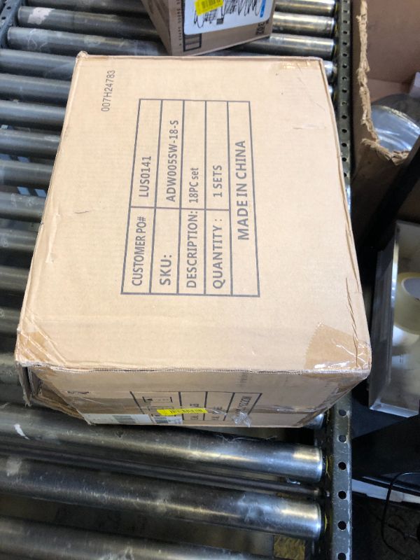 Photo 1 of AmorArc Ceramic Dinnerware Sets, Wavy Rim Stoneware Plates and Bowls Sets, Highly Chip and Crack Resistant | Dishwasher & Microwave & Oven Safe Dishes set, Service for 6 (18pc)-Matte Speckled White