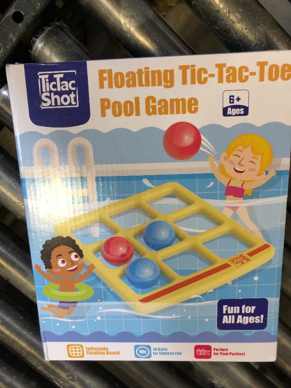 Photo 1 of TicTac Shot Pool Toys Games Set- Tic Tac Toe Inflatable Pool Toy with 10 Balls - for Adults Teens Kids 2-10 Players