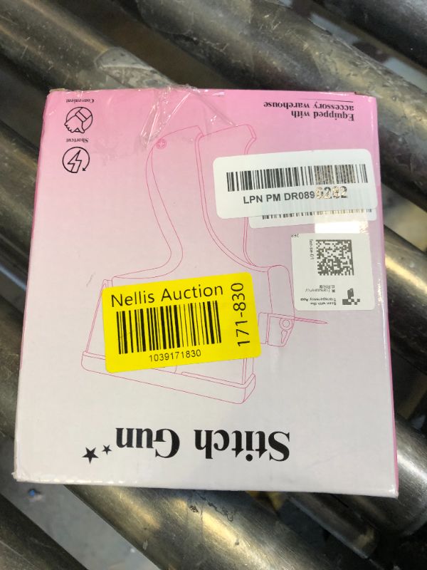 Photo 1 of clothes stitch gun tagging gun for clothing for clothes?Single needle mini clothing embroidery sewing gun?the stitchy quick stitch sewing gun for clothes ?6-pin label gun and 2000 fasteners?Pink?