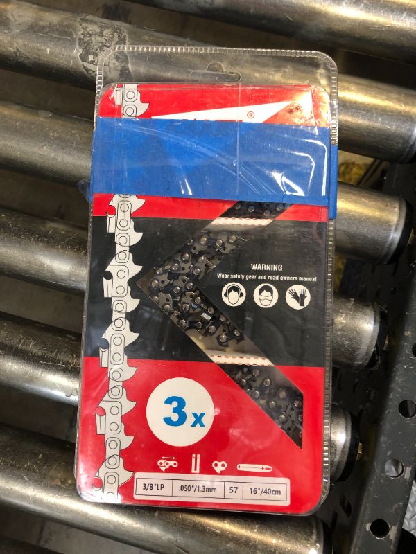 Photo 1 of KAKEI Echo Chainsaw Chain 16 Inch 3/8" LP Pitch .050" Gauge 57 Drive Links- 91PX57CQ/ 91VG57CQ Fits Echo CS-3510/352/3400/400, Worx WG300,WG303 - S57 (3 Chains)