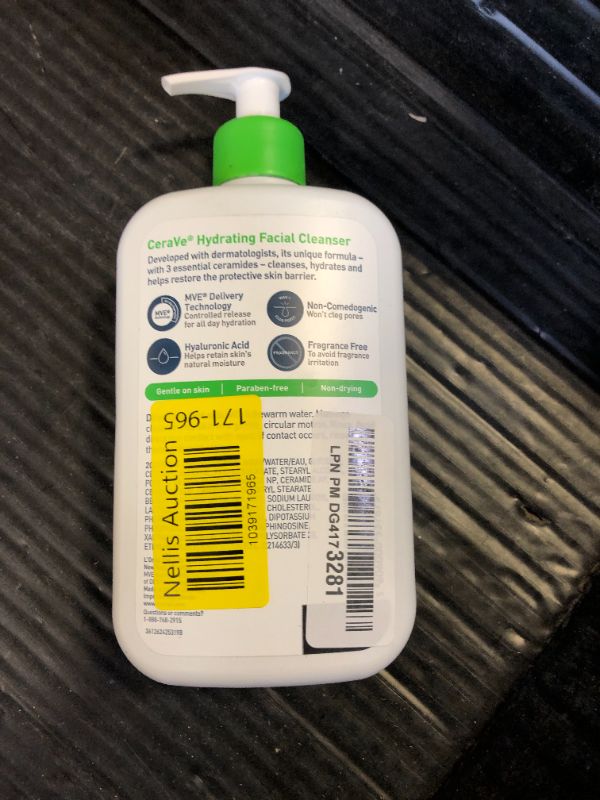 Photo 1 of CeraVe Hydrating Facial Cleanser, Moisturizing Face Wash For Dry Skin, Hyaluronic Acid + Ceramides + Glycerin, Hydrating Cleanser For Normal To Dry Skin, National Eczema Association Certified