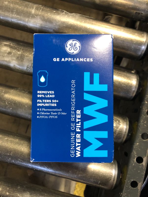 Photo 1 of GE MWF Refrigerator Water Filter, Genuine Replacement Filter, Certified to Reduce Lead, Sulfur, and 50+ Other Impurities, Replace Every 6 Months for Best Results, Pack of 1