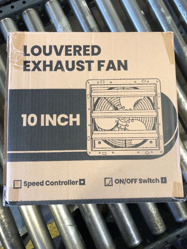 Photo 1 of HG Power Upgraded 10 Inch Shutter Exhaust Fan, 647CFM Low Noise Shed Exhaust Fan with Mesh Screen for Basement, Gable, Chicken Coop Ventilation Use, Black