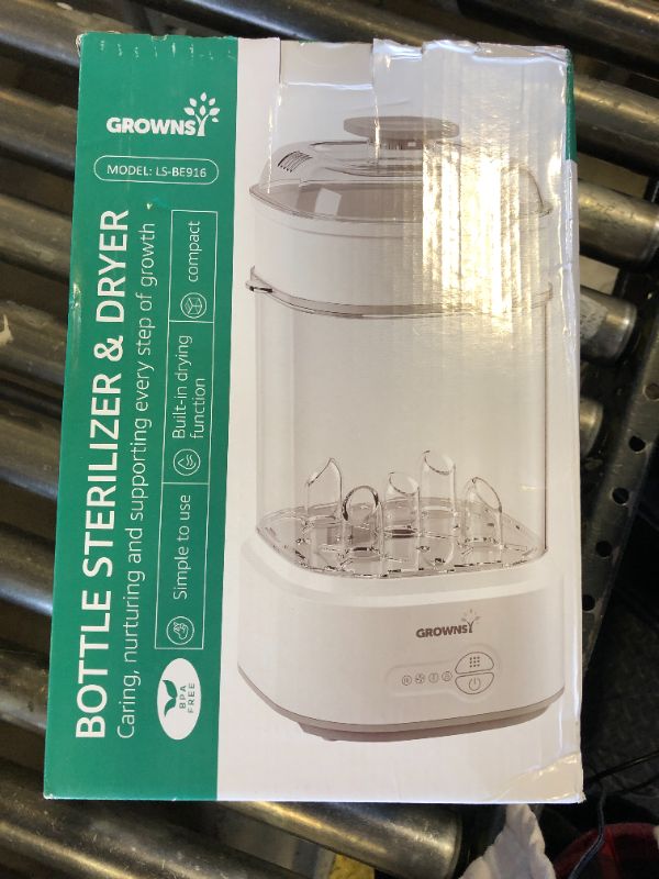 Photo 1 of GROWNSY Bottle Sterilizer and Dryer, Compact Electric Steam Baby Bottle Sterilizer (Esterilizador de Biberones), Bottle Sanitizer for Baby Bottles, Pacifiers, Pump Parts