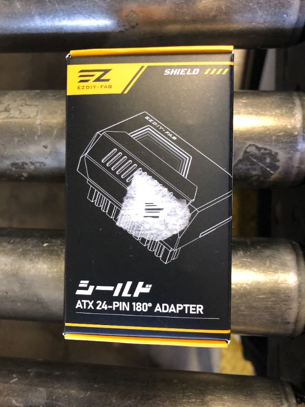 Photo 1 of EZDIY-FAB Shield 24-Pin Angle Adapter with Infinity Mirror ARGB Light,ATX 24 Pin Power Connector, 5V 3pin ARGB Sync-180 Degree-White-1 Pack