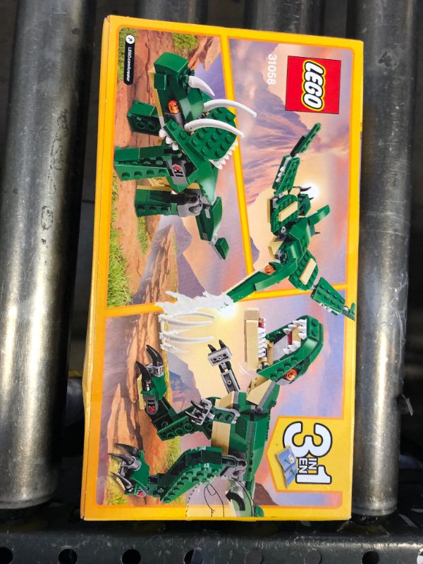 Photo 1 of LEGO Creator 3 in 1 Mighty Dinosaur Toy, Transforms from T. rex to Triceratops to Pterodactyl Dinosaur Figures, Great Gift for 7-12 Year Old Boys & Girls, 31058