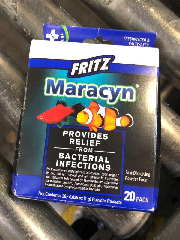 Photo 1 of Fritz Maracyn - for Saltwater and Freshwater gram-Positive Relief from Bacterial gil, Popeye, More - Easy dose Packets, 20 Count