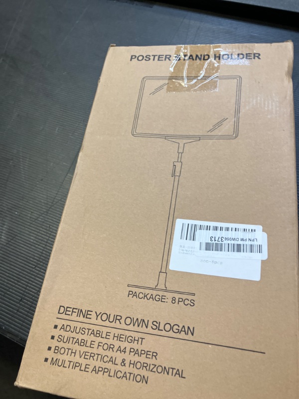 Photo 1 of SONFILY Sign Holder Stand,Sign Stand for Display,Adjustable Sign Holders For Table Top?Table Sign Holders 8.5 x 11,8 Packs,Black