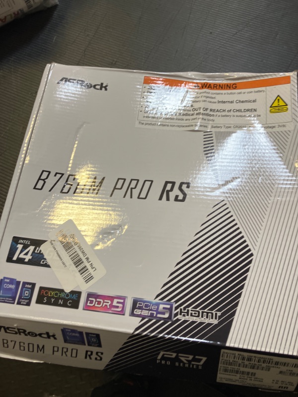 Photo 1 of ASRock B760M Pro RS Motherboard DDR5 7200MHz HDMI DisplayPort eDP PCIe Gen5 (Graphics) 14th 13th 12th Gen Intel Core Processors LGA1700 192GB
