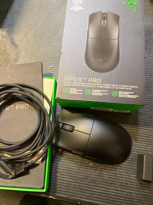 Photo 1 of Razer Viper V3 Pro Wireless Esports Gaming Mouse: Symmetrical - 54g Lightweight - 8K Polling - 35K DPI Optical Sensor - Gen3 Optical Switches - 8 Programmable Buttons - 95 Hr Battery - Black