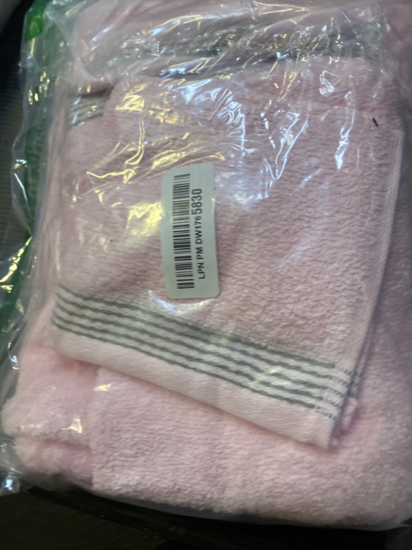 Photo 1 of Belizzi Home Ultra Soft 3 Pack Cotton Towel Set, Contains a Bath Towel 28x55 inch, a Hand Towel 16x24 inch & a Wash Coth 12x12 inch, Ideal Everyday use, Compact & Lightweight -Pink