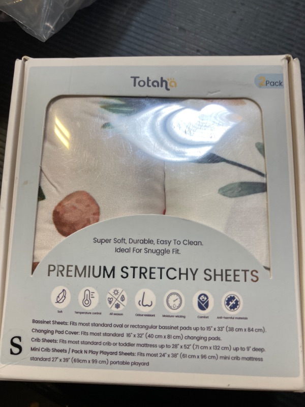 Photo 1 of TotAha Premium Soft Bassinet Sheet for Boy Girl, Super Stretchy Jersey Knit Bassinet Fitted Sheet, Compatible with Halo, Maxi COSI, Mika Micky, SNOO, and Other Bassinet, 2 Pack (Happy Zoo & Jungle)