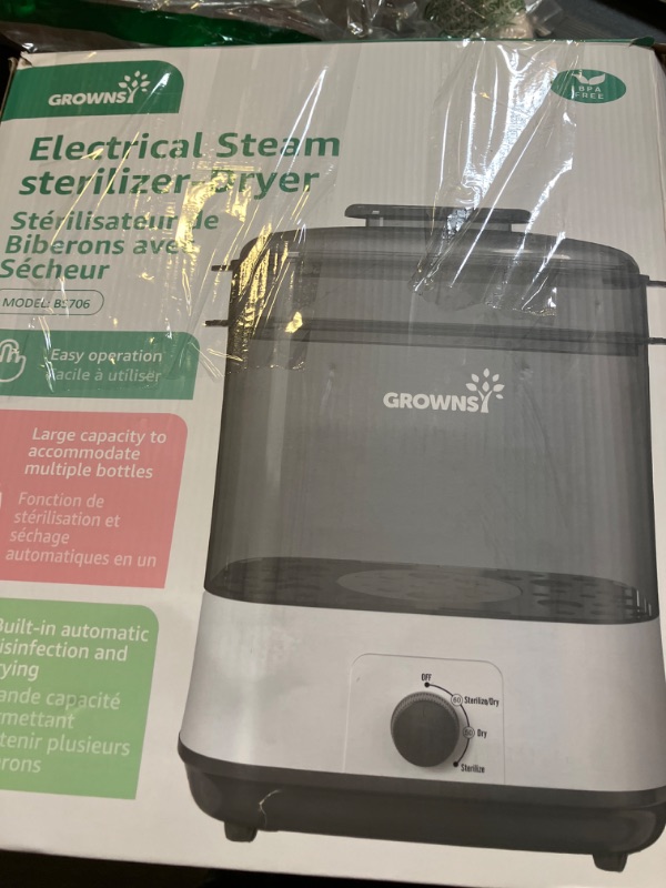 Photo 1 of GROWNSY Bottle Sterilizer and Dryer, Electric Steam Baby Bottle Sterilizer, Bottle Sanitizer for Baby Bottles & Pacifiers, Breast Pump Parts