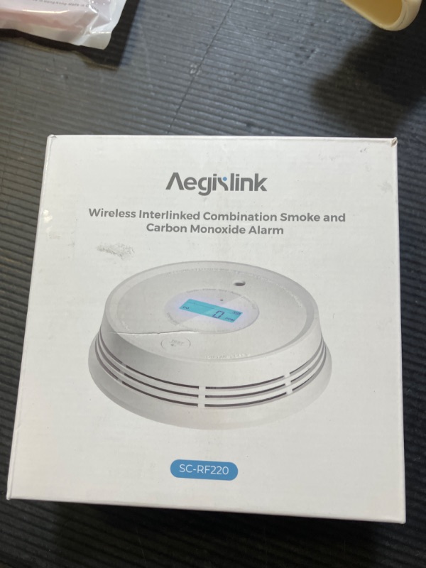 Photo 1 of Aegislink  Carbon Monoxide Detector, AEGISLINK Interlinked Combination Smoke CO Alarm, Battery Powered, Wireless Interconnected, Digital Display, SC-RF220, 1-Pack