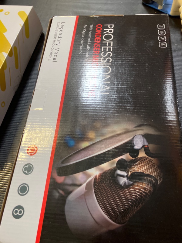 Photo 1 of MorTime Condenser Microphone Bundle, Live Sound Card, Adjustable Boom Arm, Shock Mount, Metal Mic Pop Filter, Sponge Pop Filter Cover, Earphone, Audio Cables and Power Cable, Set of 11 Mic Kit