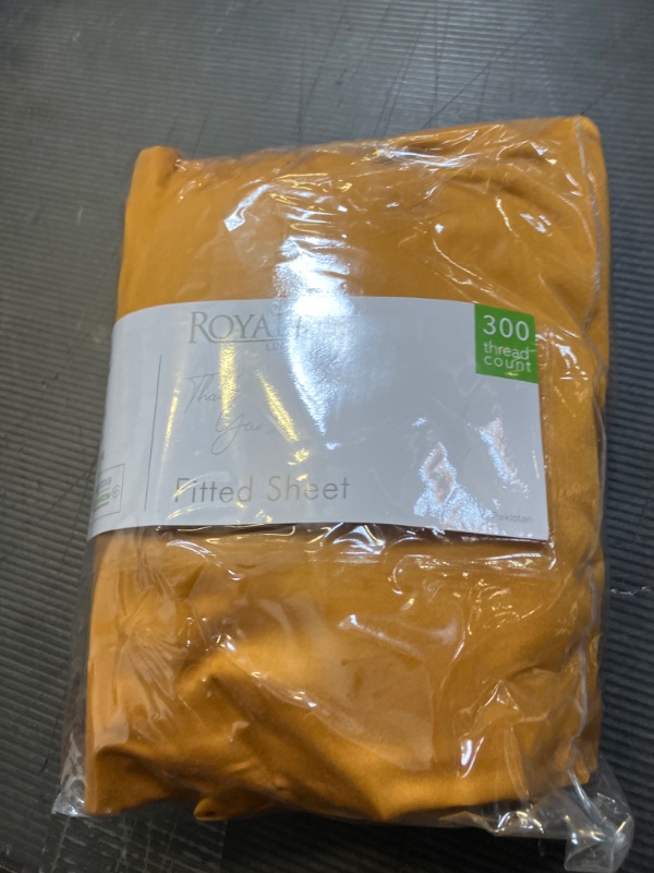 Photo 1 of ROYALE LINENS 300 Thread Count 100% Long Staple Combed Cotton Fitted Sheet Twin - Super Soft Deep Pocket Bottom Sheet - Fitted Sheets Only - Elastic Sheets (Twin, Yellow)