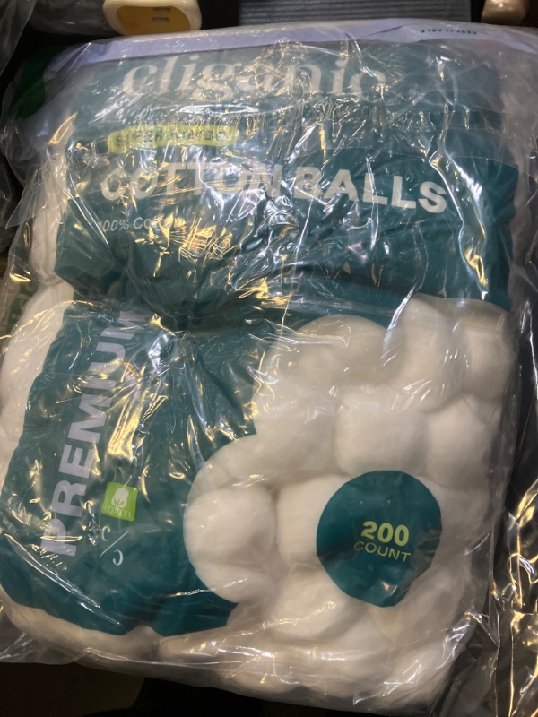 Photo 1 of Cliganic Super Jumbo Cotton Balls (200 Count) - Hypoallergenic, Absorbent, Large Size, 100% Pure (Packaging May Vary)