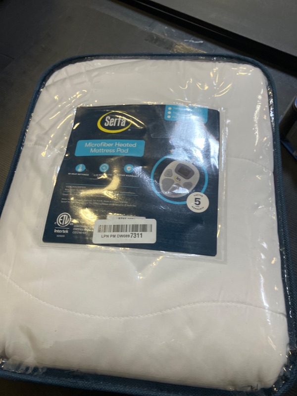 Photo 1 of Serta Heated Mattress Pad King Size - Electric Mattress Pad, 10 Heat Setting Controller, Auto Shut Off Timer, Deep Elastic Pocket, Up to 17" Mattress, ETL Certified, Machine Wash, King, White