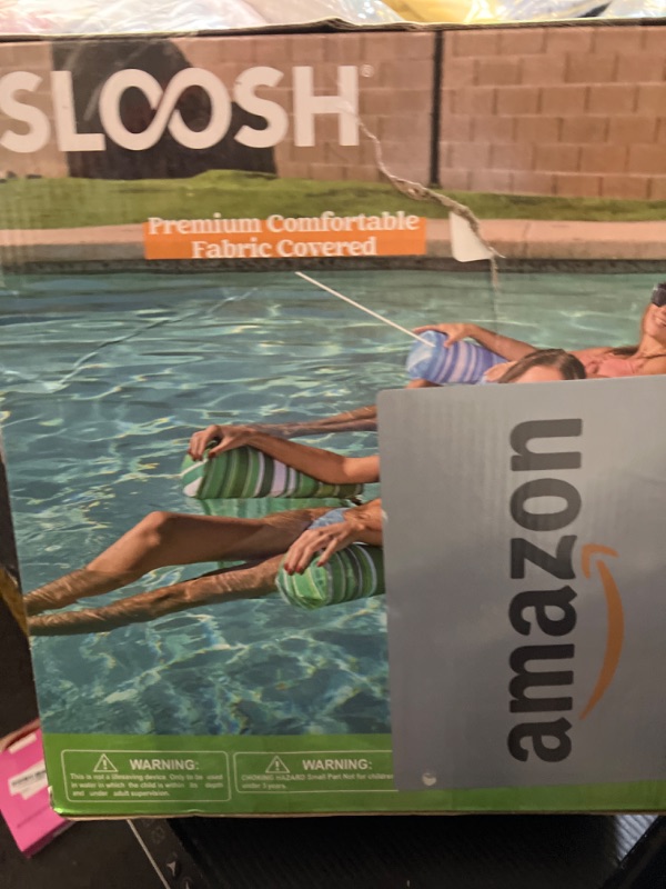 Photo 1 of Sloosh Pool Floats Chairs Adult, 2 Packs Inflatable Pool Lounge Chairs,Blow up Hammock Pool Noodles Floats for Adults,Stripe Pattern Floating Water Chair for Pool Lake River(Stripe)