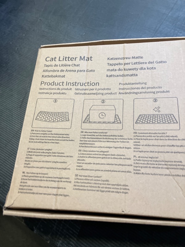 Photo 1 of Garoopion Cat Mat for Litter Box, Large 34" X 22" Cat Litter Mat, Waterproof Silicone Pad for Floor, Gray