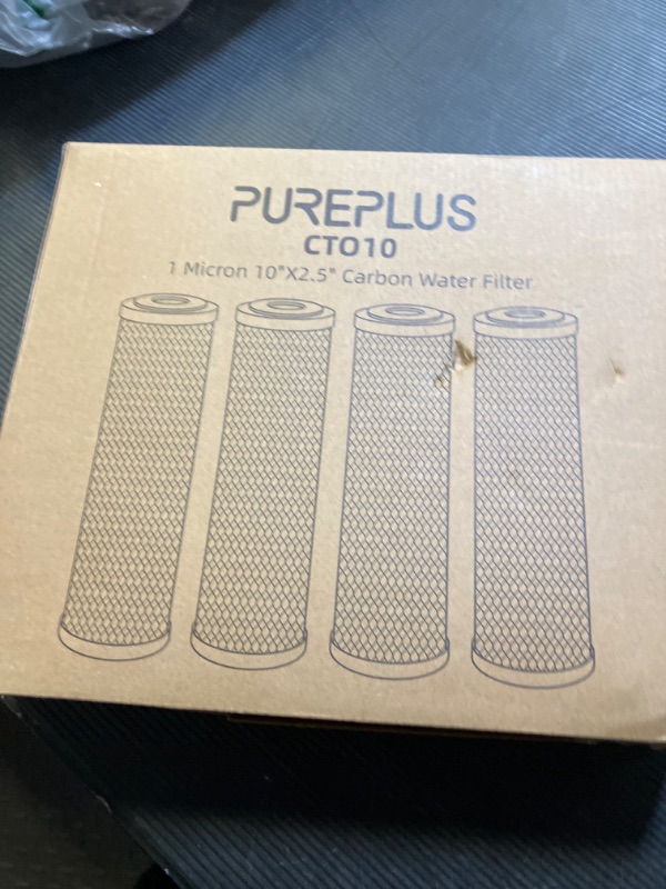 Photo 1 of 1 Micron 2.5" x 10" Whole House CTO Carbon Water Filter Cartridge Replacement for Under Sink Water Filter System, Dupont WFPFC8002, WFPFC9001, FXWTC, SCWH-5, WHEF-WHWC, WHCF-WHWC, AMZN-SCWH-5, 4Pack