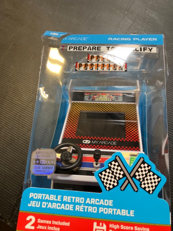 Photo 1 of My Arcade Pole Position Racing Player: Retro Mini Arcade Game Console with 2 Games, Real Racing Controls Full Color Screen