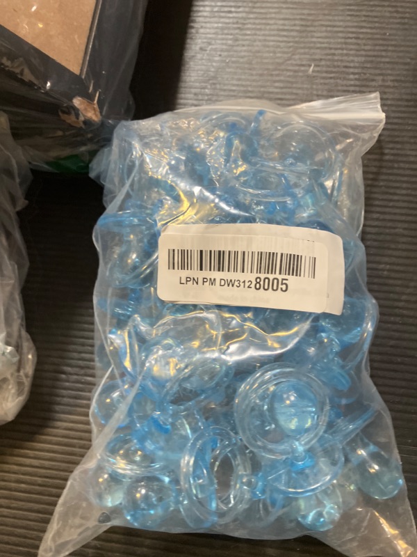 Photo 1 of Pacifiers for Baby Shower Game, 36 Plastic Pacifiers for Baby Shower Decoration DIY, Large Size Baby Shower Pacifiers, Gender Reveal Party Table Scatter/Hunt Baby Shower Game Props(Blue, 2.75 in)