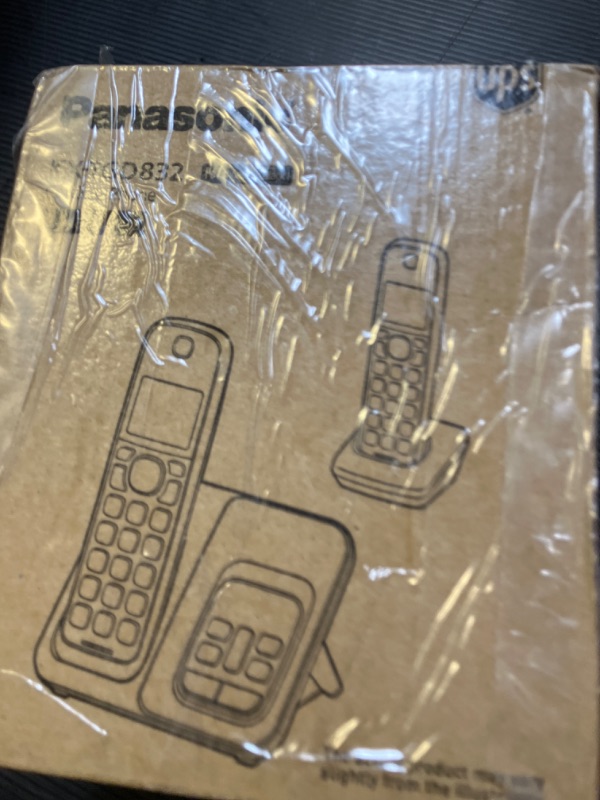 Photo 1 of Panasonic Cordless Phone with Answering Machine, Advanced Call Block, Bilingual Caller ID and Easy to Read High-Contrast Display, Expandable System with 2 Handsets - KX-TGD832M (Metallic Black)