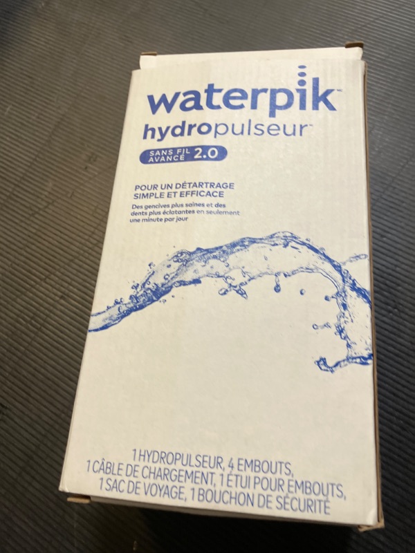 Photo 1 of Waterpik Cordless Advanced 2.0 Water Flosser For Teeth, Gums, Braces, Dental Care With Travel Bag and 4 Tips, ADA Accepted, Rechargeable, Portable, and Waterproof, White WP-580, Packaging May Vary