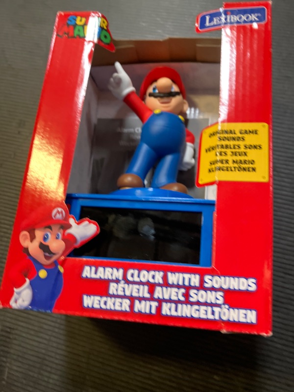 Photo 1 of Lexibook, Super Mario, Mario Nightlight Alarm Clock, Sounds and Melodies, LCD Backlit Screen, Luminous, Snooze, Red/Blue, RL800NI
