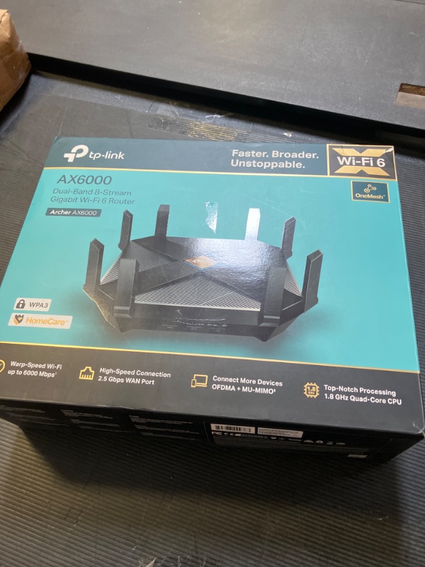 Photo 1 of TP-Link AX6000 WiFi 6 Router(Archer AX6000) -802.11ax Wireless 8-Stream Gaming Router, 2.5G WAN, 8 Gigabit LAN Ports, MU-MIMO, 1.8GHz Quad-Core CPU
