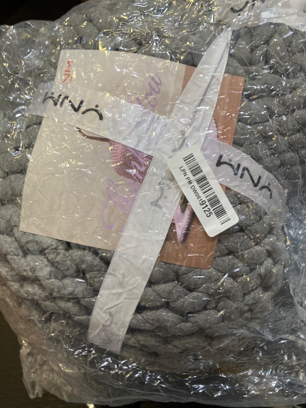 Photo 1 of YnM Chunky Throw Blanket, Medium-Weight, Hand Knitted, Skin Friendly, Ventilated and Breathable, Machine Washable, Home Décor Piece for Couch, Sofa and Bed (Charcoal Grey, 40x50 Inch)