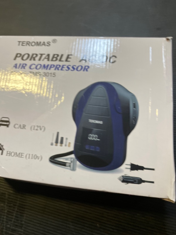 Photo 1 of TEROMAS Tire Inflator Portable Air Compressor, Air Pump DC/AC for Car Tires 12V DC and Other Inflatables at Home 110V AC, Digital Electric Tire Pump with Pressure Gauge(Blue)