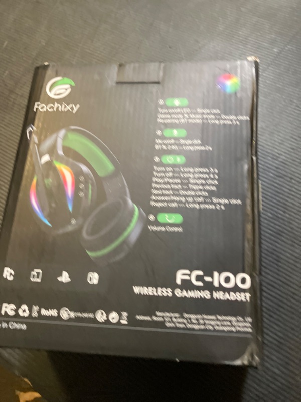 Photo 1 of Fachixy FC100 Wireless Gaming Headset with Microphone for PS5, PS4- Gamer Headset with Mic - Bluetooth Headphones with 50Hrs Battery Life - for PC, Mac, Tablets, Switch and Smartphones
