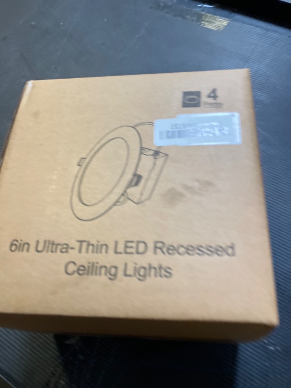 Photo 1 of BesLowe 4 Packs 6 Inch 5CCT LED Recessed Ceiling Lights Ultra-Thin with Junction Box, 12W 150W Eqv, 3000K/3500K/4000K/5000K/6500K, 1200LM Dimmable Canless Downlights for Kitchen Hallway Dining Room