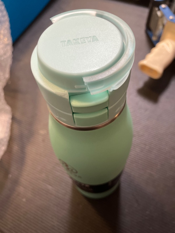 Photo 1 of Takeya 885395525075 Traveler Insulated Stainless Steel Bottle, Flip Cap Aqua 25oz