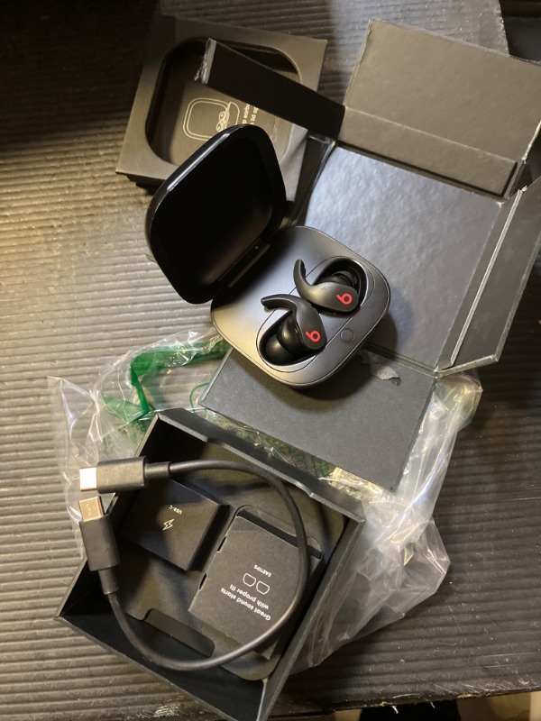 Photo 1 of Beats Fit Pro True Wireless Noise Cancelling in-Ear Headphones - Black, MK2F3LL/A (Renewed)