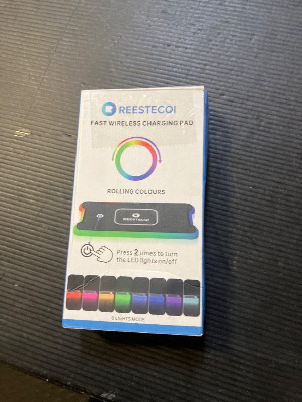 Photo 1 of Wireless Car Charger Pad, REESTECQI 15W RGB Wireless Charger for Car Type C Non Slip Charging Pad for Car Compatible with Airpods iPhone16/15/14/13/12,Samsung Google (1M Cable)
